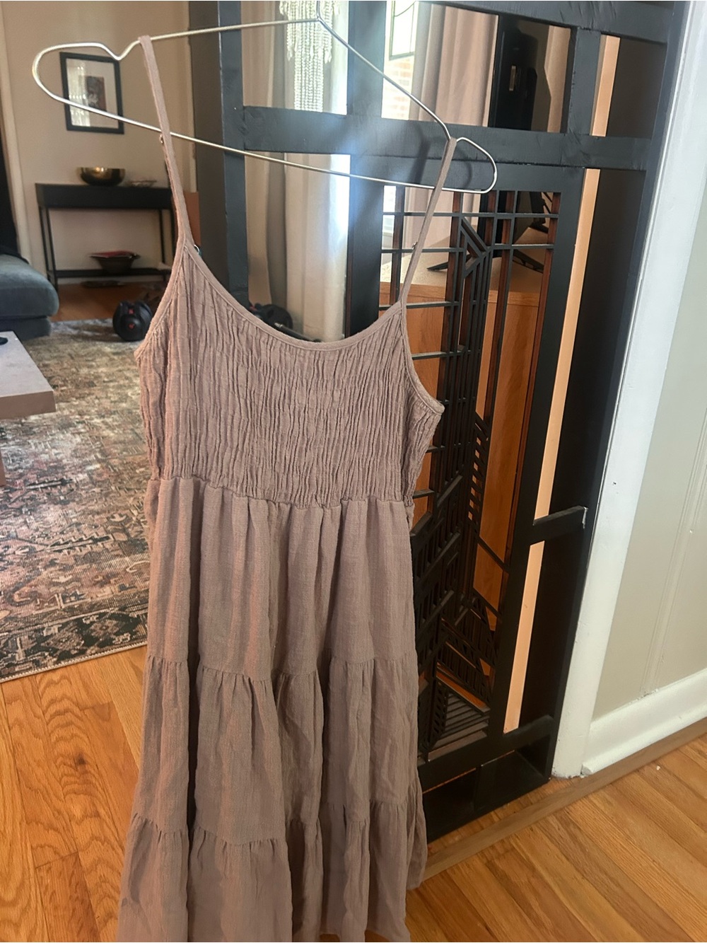 Peach Love Sleeveless Tiered Midi Dress in Mauve Pink